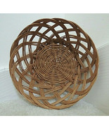 Bread Basket French Rattan in Natural Brown Tones Vtg 50s French Country... - £31.89 GBP