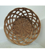 Bread Basket French Rattan in Natural Brown Tones Vtg 50s French Country... - £30.98 GBP