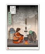 Star Wars Luke Yoda Dagobah Hut Japanese Edo Style Giclee Poster Art 12x... - £58.99 GBP