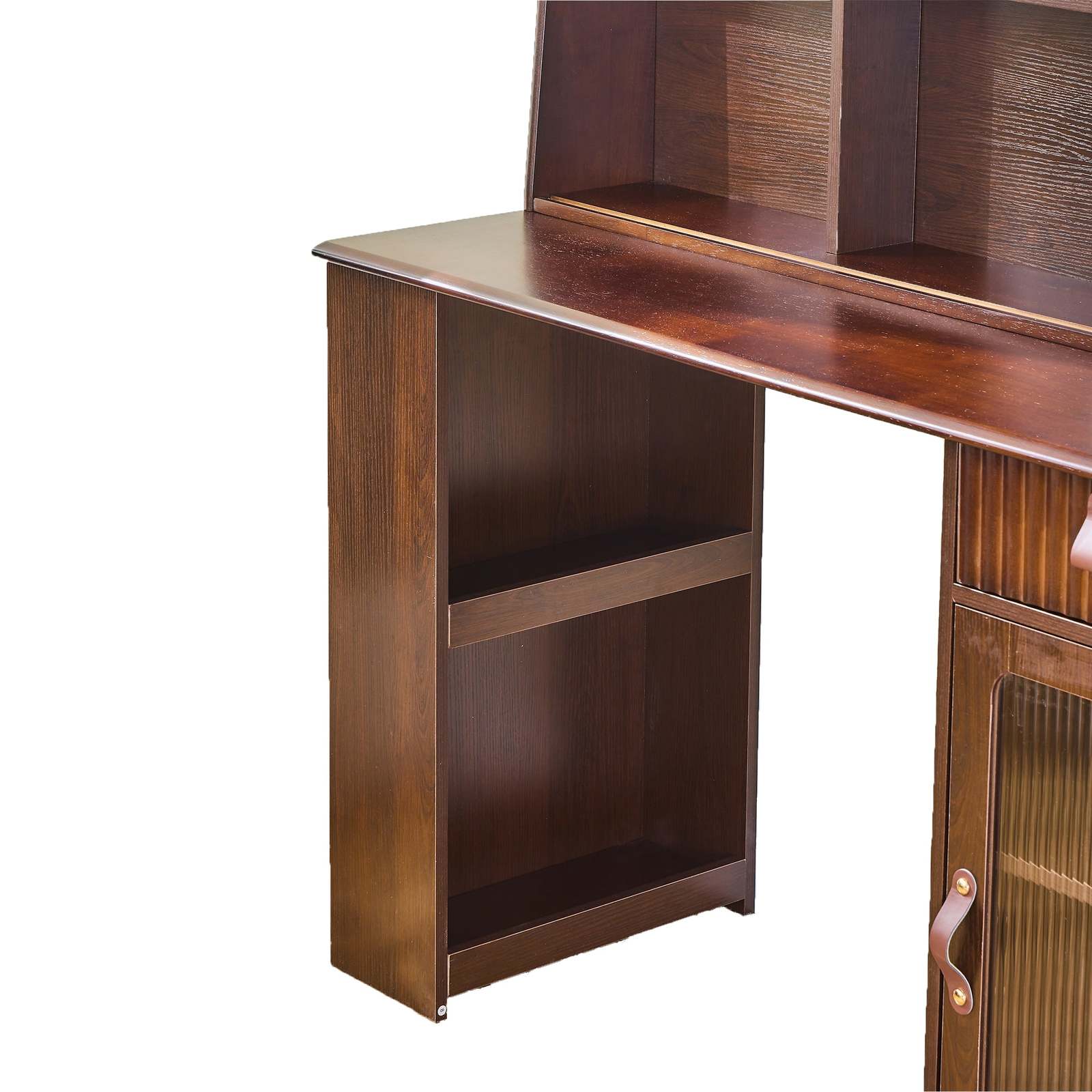 Modern Walnut Makeup Vanity Desk: Lighted Mirror & Storage Item image 5
