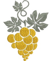 Bunch of grapes and leaves Machine Embroidery Design - $3.50