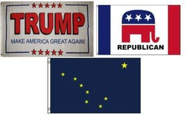 3x5 Trump White #2 Republican State of Alaska Wholesale Set Flag 3x5 BEST Garden - £17.18 GBP