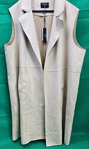 Tahari Long Sleeveless Faux Leather Vest Coat Womens Sz 1XL New With Tag... - £29.00 GBP