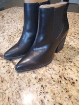 Natural Soul By Naturalizer Black Leather Ankle Booties With Zipper Size... - $88.11