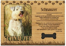 Schnauzer Engraved Wood Picture Frame Magnet - £11.00 GBP