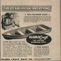 1949 Print Ad Aluma Craft Aluminum Boats Linus Yale Inventor of Cylinder Locks - £7.44 GBP