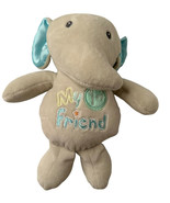 Baby Starters Plush Stuffed Elephant Rattle Toy Gray Teal My First Frien... - $17.64 CAD