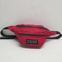 Vintage Jansport Red Fanny Pack Belt Waist Bag 2 Zip Pocket Adjustable S... - $29.60