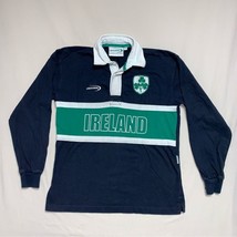 Ireland Lansdowne Shamrock Rugby Polo Shirt Boys 7-8 Preppy Green Blue Top - £23.36 GBP