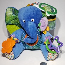 World of Eric Carle Blue 7&quot; Elephant Rattle Squeak Baby Teether Crinkle Plush - £10.31 GBP