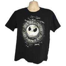 Disney Nightmare Before Christmas Jack Skellington Black Graphic T-Shirt Large - £19.73 GBP
