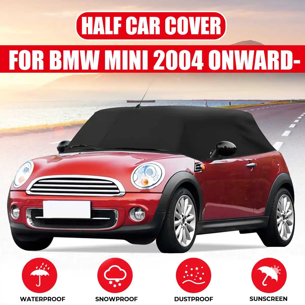 Roof Top Car Cover For BMW Mini Auto Half Body Cover Waterproof Dust-proof - £33.52 GBP