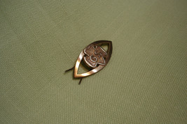 Girl Scout Metal Hair Barrette w/ Center Trefoil  Vintage 1948-1950 Gold Tone    - £9.04 GBP