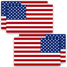 Anley 5&quot; X 3&quot; American US Flag Decal Reflective Stripe USA Flag Car Stickers 4pc - £5.45 GBP