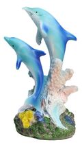 Sea World Nautical Two Bottlenose Dolphins Swimming By Coral Reefs Statu... - €14,68 EUR