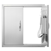 VEVOR BBQ Access Door, 24W x 24H Inch Double Outdoor Kitchen Door, Stain... - £82.18 GBP