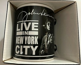 JOHN LENNON Yoko Ono Desk Pens Pencils Cup Holder New York Black Coffee Mug New - £8.54 GBP