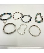 7 bracelets various  Women Set stones, silver trinkets fashion jewelry - £7.76 GBP
