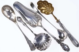 c1900 American Sterling Silver Utensil serving piece lot - £182.56 GBP