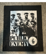 Vintage 1990 Large Public Enemy Rap Group Cloth Banner Flag Hip-Hop Music - $44.54