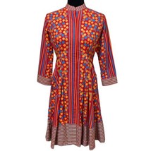 Aarong Taaga Red Embroidered Polka Dots Art To Wear Tunic Jacket Size Small - £50.89 GBP