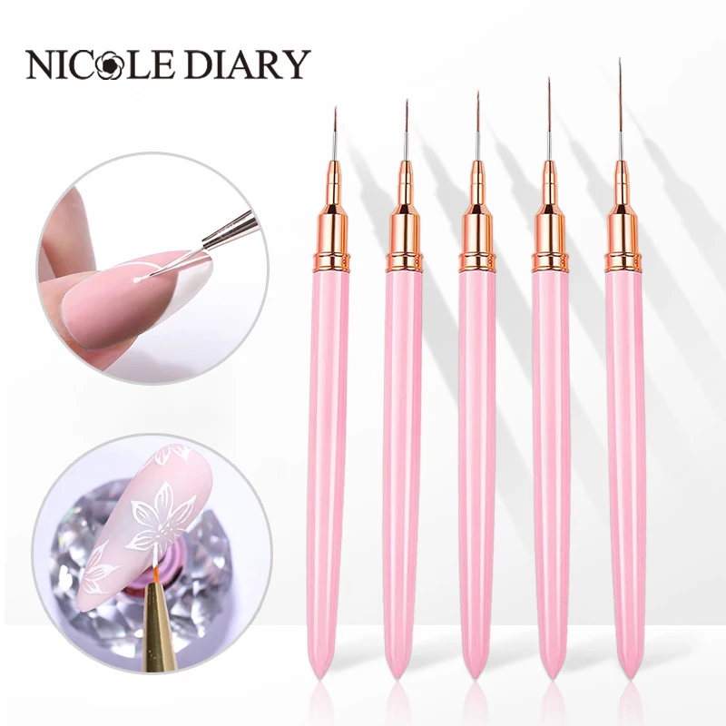 1Pc French Stripe Nail Art Liner Brush Tips Ultra-thin Line DIY Drawing Lines - £12.31 GBP