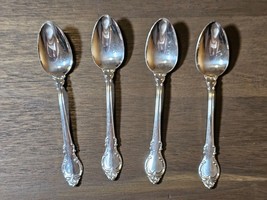 4 Holmes & Edwards SILVER FASHION Tea Spoon Inlaid IS Deep Silver Silverplate - $14.80