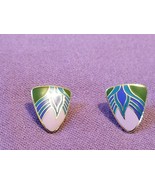 LAUREL BURCH &quot;Egyptian Flower&quot; Gold-Tone Enamel Pierced EARRINGS - 3/4 inch - £19.98 GBP