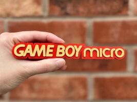Game Boy Micro Logo Sign 3D Printed Red Gold Nintendo Collectible Retro ... - $13.71
