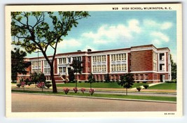 High School Building Wilmington North Carolina Linen Postcard Unused NC ... - $14.40