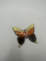 Yellow Orange And Brown Color Butterfly Metal pendant 2” - $6.79