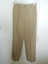 BROOKS 346 LADIES 100% WOOL LT. BROWN PLEATED DRESS PANTS-8-WORN ONCE-DR... - $31.48