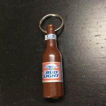Vintage Budweiser Bud Light Beer Key Chain Bottle Opener China 2 1/2&quot; Tall - $9.89