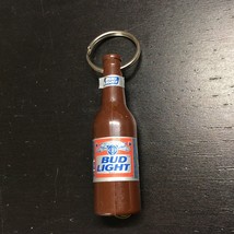 Vintage Budweiser Bud Light Beer Key Chain Bottle Opener China 2 1/2&quot; Tall - £7.43 GBP