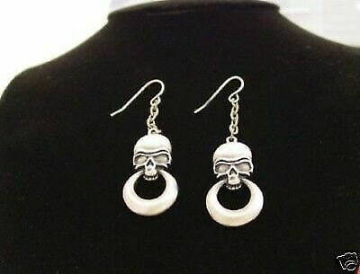 NEW 2009 MYSTICA ACCESSORY SKULL W/ RING ALLOY EARRINGS - $11.99