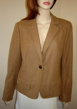 J.CREW Caramel Brown Lined Wool Blend Dress Jacket (10) - £46.92 GBP