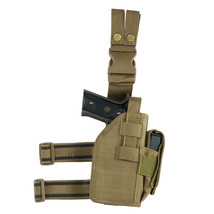 NEW Tactical Leg Thigh Drop Down Holster Med to Large Handguns Pistol COYOTE TAN - £22.03 GBP