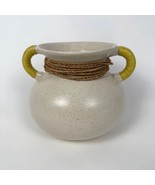 Beige Stoneware Sisal Wrapped Art Pottery Jug Vase - $535.15 MXN