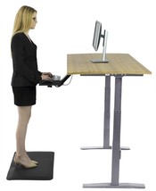 30" Adjustable Brown and Gray Stainless Steel Computer Desk - $19,305.80 MXN