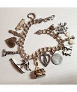 STERLING SILVER 13 Charm Bracelet ITALY Travel Hawaii Cozumel Venezuela ... - £60.52 GBP