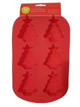 Wilton 6 cavity Red Christmas Tree Silicone Mold - $16.23