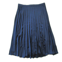 NWT J.Crew Pleated Midi in Navy Blue Satin A-line Flared Skirt 6 $98 - £53.93 GBP