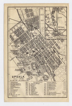 1903 Original Antique Map Of Uppsala / Upsala / Sweden - £19.10 GBP