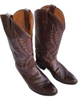 Vintage Nocona Brown Cowboy Boots Mens Size 9? Western Made In USA - £57.22 GBP