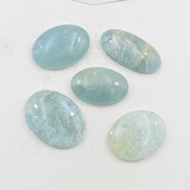 Natural Aquamarine Gemstone Cabochon, 5 Piece Wholesale Lot 20.4 Gram - £12.50 GBP