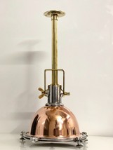Nautical New Aluminum Brass &amp; Copper Smooth Cargo Pendant ship Ceiling Light - £183.96 GBP