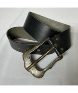 Vintage West German Men’s Brown Leather Belt &amp; Brass Buckle BELT One Of ... - $34.16 CAD
