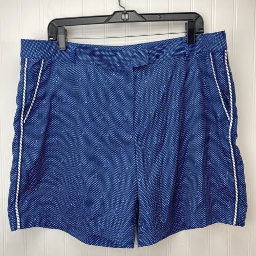 Primary image for Lady Hagen Golf Shorts Sz 16 Womens Sailboat Novelty Print Blue White Casual EUC