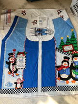 Daisy Kingdom Tuxedo Junction Vest Christmas Snowman Penguin cut and sew panel - £12.58 GBP