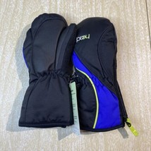 HEAD  Thermal Fleece Mittens black with blue, size S, New With Tags - £6.15 GBP